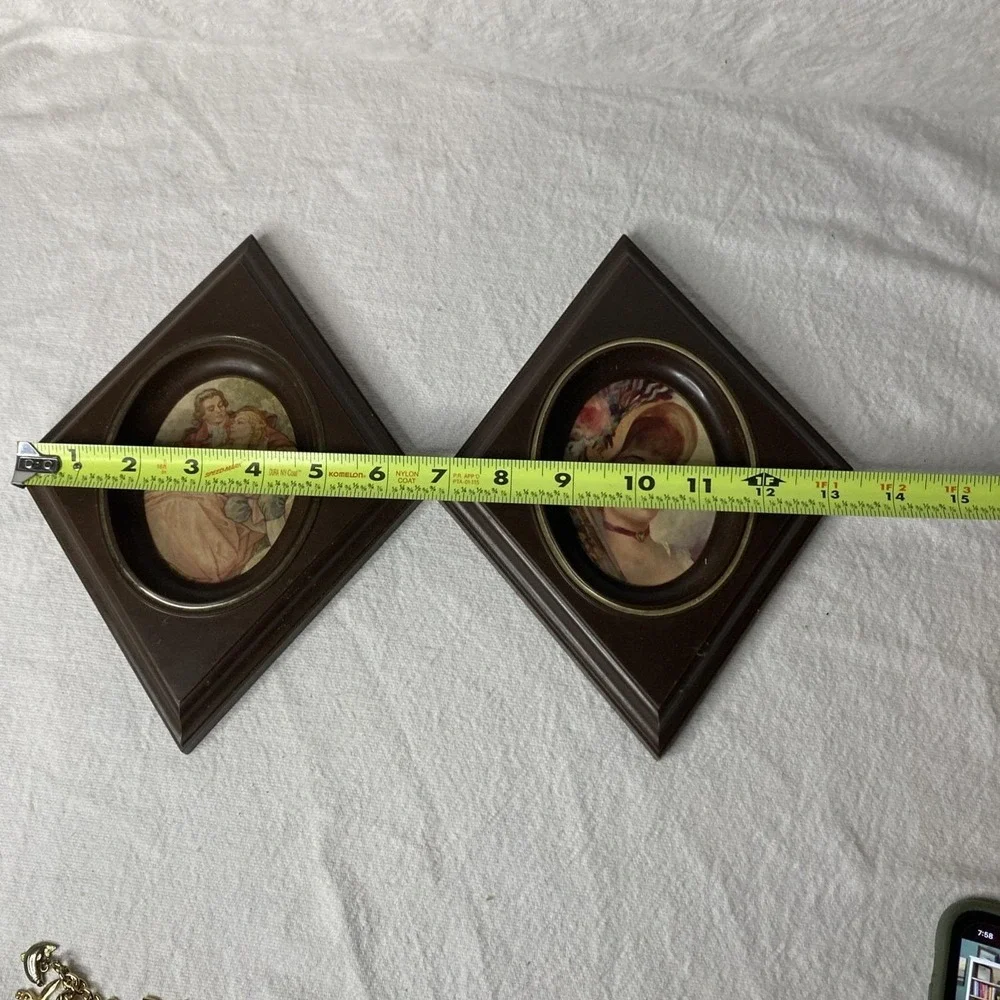 Set Of 2 Vintage Brown Plastic Picture Frames